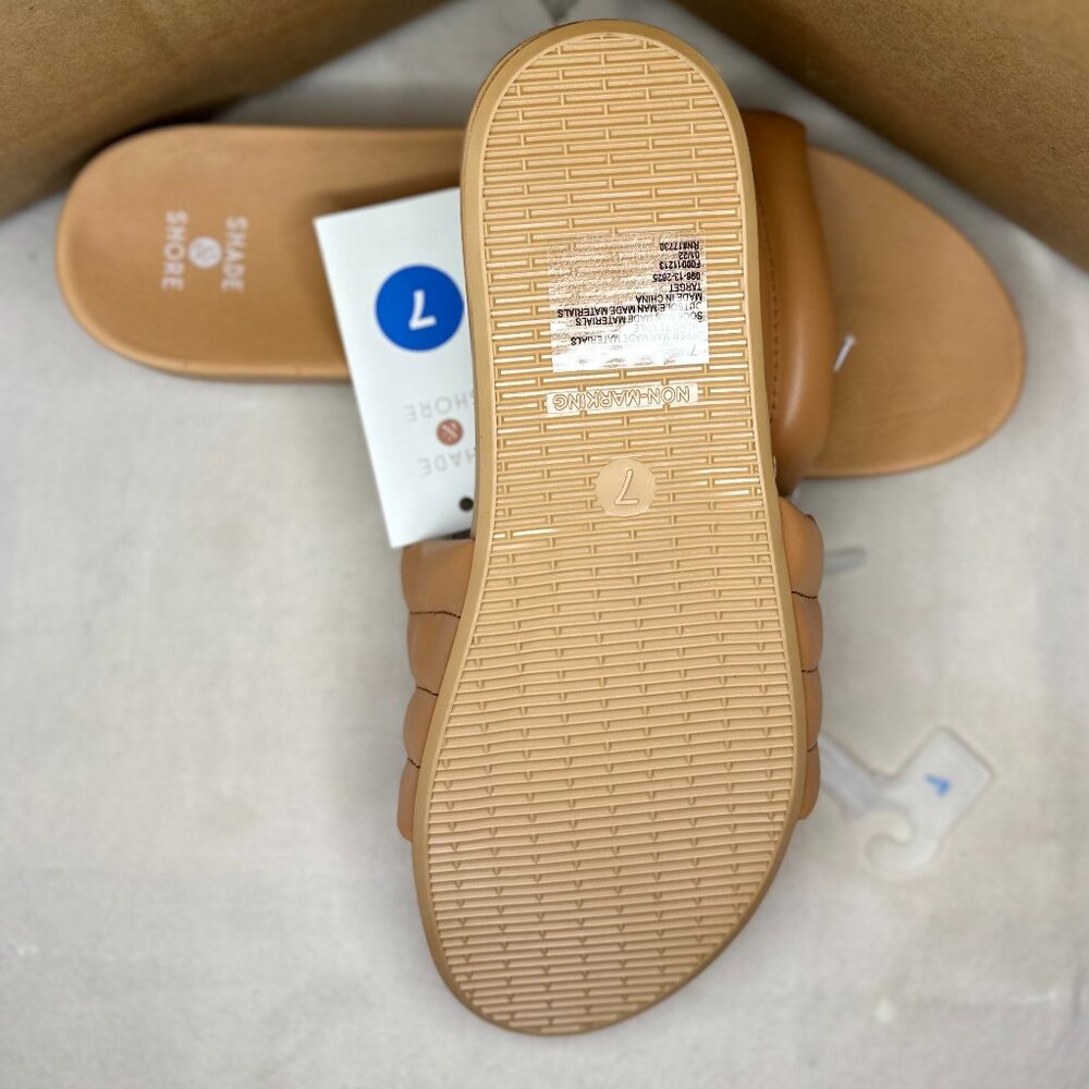 Shade & Shore Kendra Single band slide in  tan/beige size 7. - Picture 5 of 5